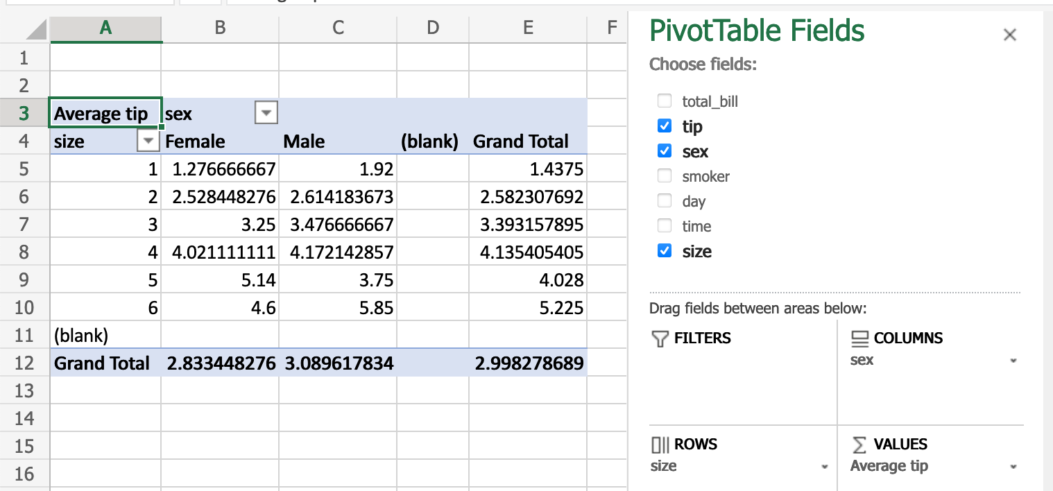 Comparison with spreadsheets pandas 1.5.3 documentation